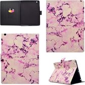 Voor iPad 5/6 horizontale flip lederen tas met houder en kaartsleuf en slaap- / wekfunctie (roze marmer)