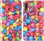 Voor Samsung Galaxy A70 & A70s 3D-schilderij Gekleurd tekeningpatroon Horizontaal Flip TPU + PU-lederen hoes met houder & kaartsleuven & portemonnee & lanyard (gekleurd suiker)