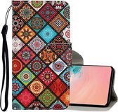 Voor Samsung Galaxy S10 Gekleurde Tekening Patroon Horizontale Flip Leren Case met Houder & Kaartsleuven & Portemonnee & Lanyard (Etnische Stijl)