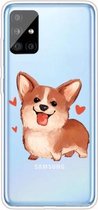 Voor Samsung Galaxy A51 5G schokbestendig geschilderd TPU beschermhoes (Love Corgi)