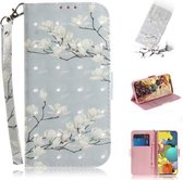 Voor Samsung Galaxy A51 5G 3D Geschilderd Patroon Magnetische Aantrekkelijkheid Horizontale Flip Leren Case met Houder & Kaartsleuf & Portemonnee & Lanyard (Magnolia)