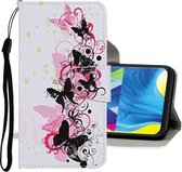 Voor Samsung Galaxy A11 Gekleurde tekening patroon Horizontale flip lederen tas met houder & kaartsleuven & portemonnee (vlinder)