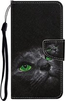 Voor Samsung Galaxy A11 Gekleurde Tekening Patroon Horizontale Flip Leren Case met Houder & Kaartsleuven & Portemonnee (Cartoon Kat)