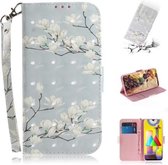 Voor Galaxy M31 3D Gekleurde Tekening Horizontale Flip Leren Case met Houder & Kaartsleuf & Portemonnee & Lanyard (Magnolia)