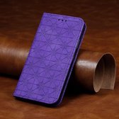 Voor Galaxy S10e Lucky Flowers Embossing Pattern Magnetische horizontale flip lederen tas met houder & kaartsleuven (paars)