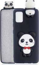 Voor Galaxy A81 schokbestendig 3D liggend Cartoon TPU beschermhoes (Panda met rode strik)