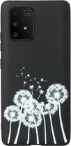 Voor Samsung Galaxy A91 Black Frosted Painted TPU beschermhoes (paardebloem)