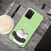 Voor Galaxy A91 & S10 Lite Cartoon dier patroon schokbestendig TPU beschermhoes (groene panda)