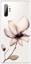 Voor Samsung Galaxy Note 10+ Gekleurd tekeningpatroon Zeer transparant TPU beschermhoes (Lotus)