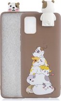 Voor Galaxy A71 Cartoon schokbestendige TPU beschermhoes met houder (stapel hamsters)