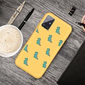 Voor Galaxy A51 Cartoon Animal Pattern Shockproof TPU beschermhoes (gele dinosaurussen)