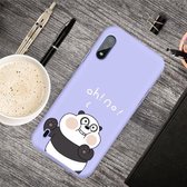 Voor Galaxy A01 Cartoon Animal Pattern Shockproof TPU beschermhoes (Purple Panda)