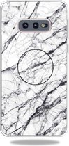 3D Marble Soft Silicone TPU Case Cover Bracket voor Galaxy S10e (wit)