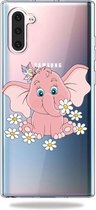 Patroon afdrukken Zachte TPU mobiele telefoon beschermhoes voor Galaxy Note10 (Pink weevil)