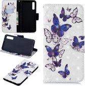 3D Gekleurde Tekening Patroon Horizontale Flip Leren Case voor Samsung Galaxy A7 & A750, met Houder & Kaartsleuven & Portemonnee (Vlinders)