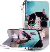 Magisch 3D Helder Gekleurd Tekening Patroon Horizontale Flip PU Leren Case met Houder & Kaartsleuven & Portemonnee & Fotolijst voor Galaxy M20 (Cute Cat)