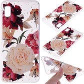 Cartoon patroon goudfolie stijl Dropping Glue TPU zachte beschermhoes voor Galaxy A10e (bloem)