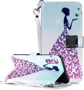 Magisch 3D Helder Gekleurd Tekening Patroon Horizontale Flip PU Leren Case met Houder & Kaartsleuven & Portemonnee & Fotolijst voor Galaxy A70 (Butterfly Princess)