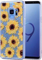 Cartoon patroon goudfolie stijl Dropping Glue TPU zachte beschermhoes voor Galaxy S9 (zonnebloem)