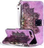 Magisch 3D Helder Gekleurd Tekenpatroon Horizontaal Flip PU Leren Hoesje met Houder & Kaartsleuven & Portemonnee & Fotolijst voor iPhone 8P / 7P (Half Mandala)