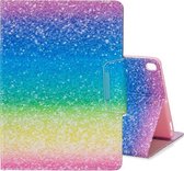 Voor iPad 10.2 Gekleurd tekeningpatroon Horizontale flip lederen tas met houder & kaartsleuf & portemonnee (gestreept regenboogzand)
