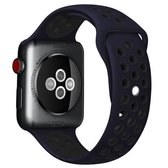 Voor Apple Watch Series 6 & SE & 5 & 4 40mm / 3 & 2 & 1 38mm Sport Siliconen Horlogeband Standaard Editie (Blauw Zwart)