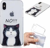 Voor iPhone X / XS 3D-patroon Transparant TPU-hoesje (GEEN kat)