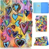 Voor iPad 10.2 inch Gekleurde Tekening Horizontale Flip Leren Case met Houder & Kaartsleuven & Pen Slot & Slaap / Wekfunctie (Liefde)