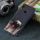 Gekleurde tekening patroon transparant TPU beschermhoes voor Huawei Honor 10 Lite / P Smart 2019 (hond)