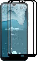 2 STUKS ENKAY Hat-prins Volledige lijm 0.26mm 9H 2.5D Gehard glasfolie voor HUAWEI Y5 2019