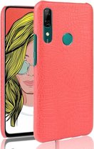 Schokbestendige krokodiltextuur pc + PU-hoes voor Huawei P Smart Z (rood)
