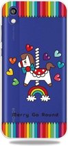 Mode Zachte TPU Case 3D Cartoon Transparante Zachte Siliconen Cover Telefoon Gevallen Voor Huawei Y5 2019 / Y5 Prime 2019 / Honor 8 S (Merry-Go-Round)