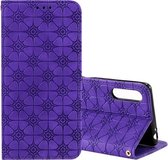 Voor Sony Xperia L4 Lucky Flowers Embossing Pattern Magnetische Horizontale Flip Leather Case met houder & kaartsleuven (paars)