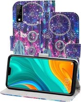 Voor Huawei Y8s 3D Schilderen Patroon Gekleurde Tekening Horizontale Flip PU Lederen Case met Houder & Kaartsleuven & Portemonnee & Lanyard (Starry Wind Chime)