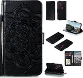 Voor Motorola Moto Edge Plus Mandala Embossing Patroon Horizontale Flip PU lederen tas met houder & kaartsleuven & Walle & Lanyard (zwart)