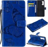 Voor OPPO Find X2 Lite / Reno3 5G 3D vlinders reliëfpatroon horizontale flip lederen tas met houder & kaartsleuf & portemonnee & lanyard (blauw)