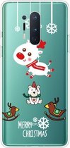 Voor OnePlus 8 Pro Christmas Series transparante TPU beschermhoes (Trojan Bear Deer)