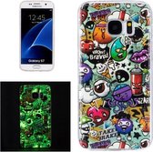 Voor Galaxy S7 / G930 Noctilucent Rubbish Pattern IMD Vakmanschap Zachte TPU beschermhoes