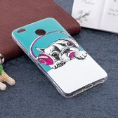 Voor Xiaomi Redmi 4X Noctilucent Headphone Dog Pattern TPU Soft Back Case Beschermhoes