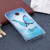 Voor Xiaomi Redmi 4X Noctilucent Butterfly Pattern TPU Soft Back Case Beschermhoes