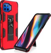 Voor Motorola Moto G 5G Plus Soldier Armor Schokbestendig TPU + PC Magnetische beschermhoes met houder (rood)