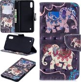 3D Gekleurde Tekening Patroon Horizontale Leren Flip Case voor Samsung GalaxyM10, met Houder & Kaartsleuven & Portemonnee (Twee Olifanten)