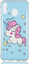 Star Unicorn Pattern Noctilucent TPU Soft Case voor Galaxy M20