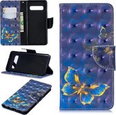 3D Gekleurde Tekening Patroon Horizontale Flip Leren Case voor Samsung Galaxy S10, met Houder & Kaartsleuven & Portemonnee (Vlinder)