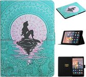 Voor Amazon Kindle Fire HD7 (2019) Gekleurd tekeningpatroon Horizontale flip lederen hoes met houder & kaartsleuven (zeemeermin)