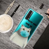 Voor Huawei P Smart 2021 Gekleurde tekening Clear TPU beschermhoesjes (Mask Cat)