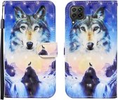 Voor Huawei P40 lite 3D Geschilderd Patroon Horizontale Flip Leren Case met Houder & Portemonnee & Kaartsleuf & Lanyard (Sunrise Wolf)