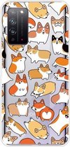 Voor Huawei Honor X10 5G schokbestendig geschilderd TPU beschermhoes (Corgis)