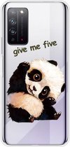 Voor Huawei Honor X10 5G schokbestendig Painted TPU beschermhoes (Fighting Panda)