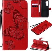 Voor Huawei Nova 7 SE / P40 Lite 5G 3D Vlinders Embossing Patroon Horizontale Flip Leren Case met Houder & Kaartsleuf & Portemonnee (Rood)
